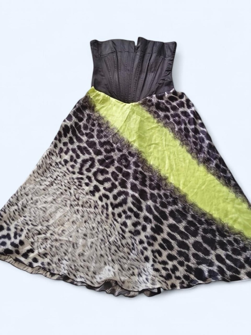 Vintage Cavalli Leopard Print Corset Dress